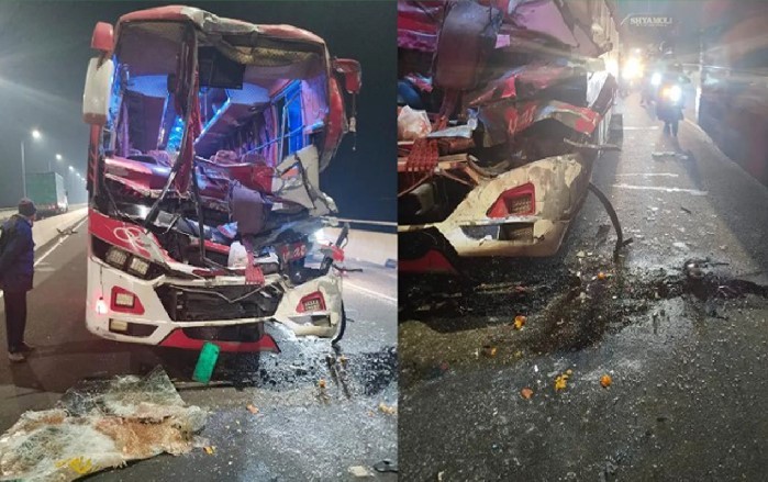 দুই যাত্রীবাহী বাসের সংঘর্ষে পদ্মা সেতুতে প্রাণহানি